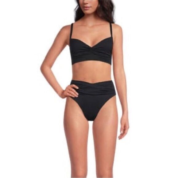 Seafolly NWT Quilted Bralette Bikini Top in Black Size 4 - Picture 4 of 10